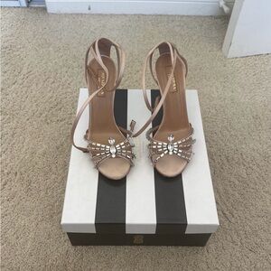 Elegant Women's Strappy Heels - Tan